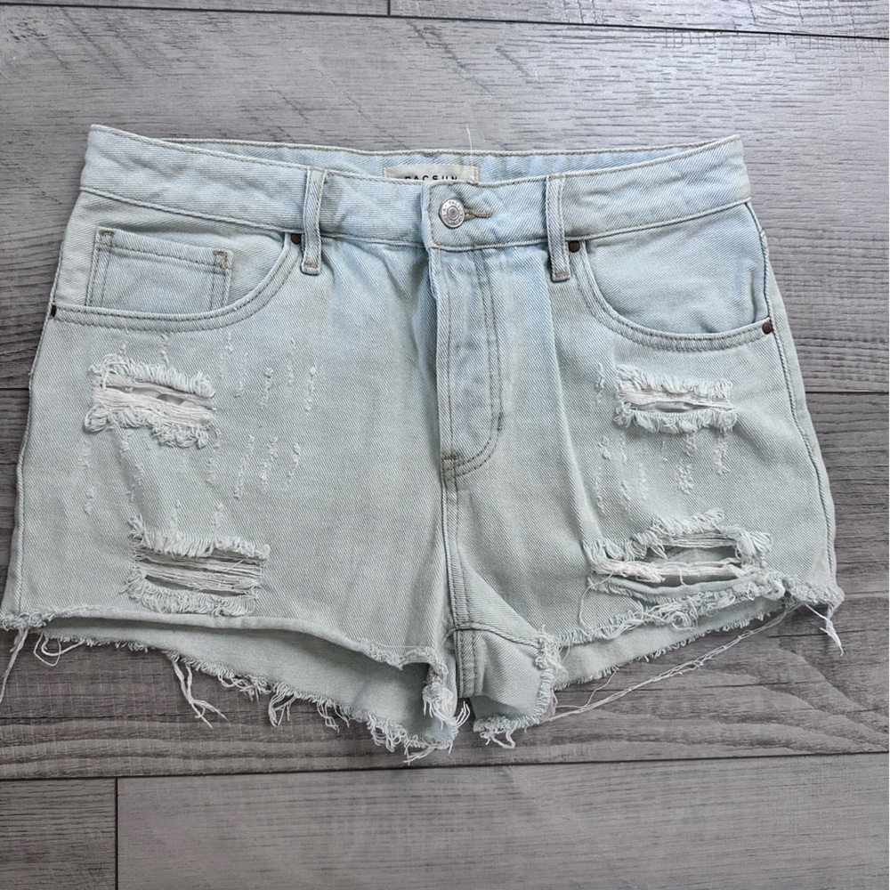 PacSun Blue Distressed Jean Shorts
